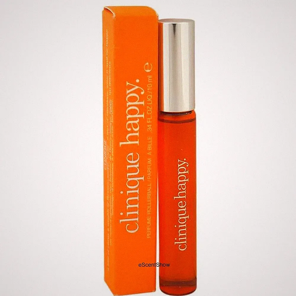 CLINIQUE HAPPY FOR WOMEN .34 OZ / 10ML PURE PERFUME PARFUM ROLLERBALL ROLLON NIB