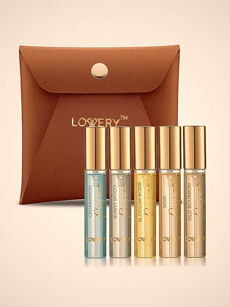 NEW Mini Perfumes for Women Perfume Gift Set, 5 Pack Woody Floral & Travel Case